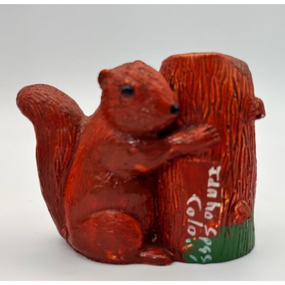 Vintage Hand-Painted Squirrel Salt & Pepper Shaker Set - Red & Green Ceramic - Picture 2 of 5
